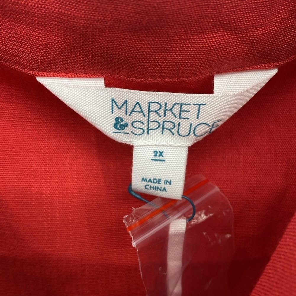 Market & Spruce Wide Pleated Strap Button Down Chrysanthemum Camisole 2X NWT - Picture 4 of 8